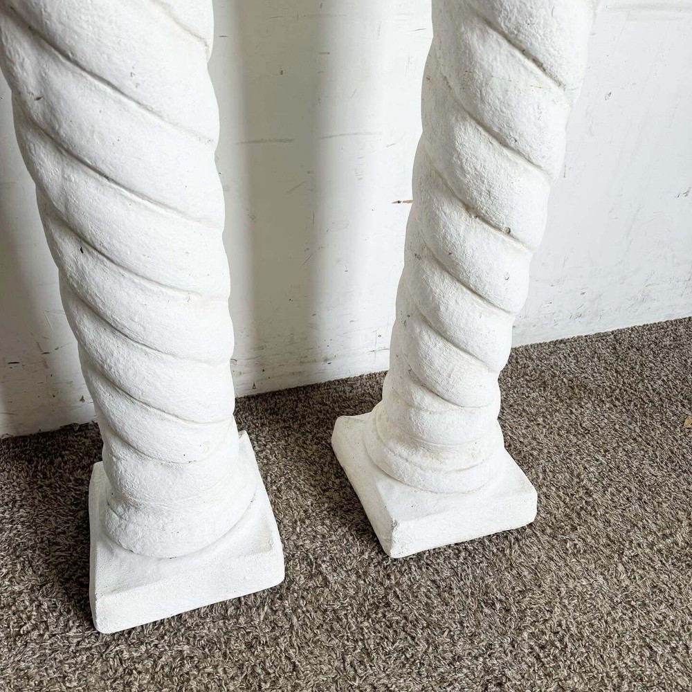 Regency White Plaster Columns Pedestals - a Pair