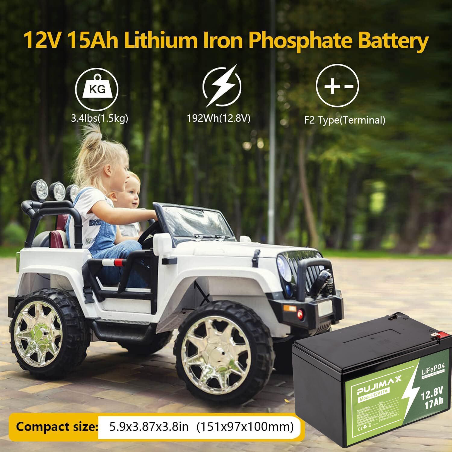 12V 17Ah LiFePO4 Lithium Battery 12.8V 4000+ Deep Cycles rechargeable Battery