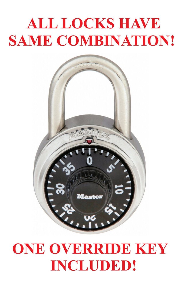 Master Lock 1525 50 Padlocks ALL LOCKS SAME COMBINATION W/Control Key