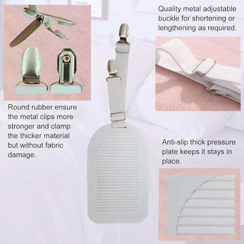 Bed Sheet Holders Straps Keep Sheets Tight & Easy Installation, 4pcs