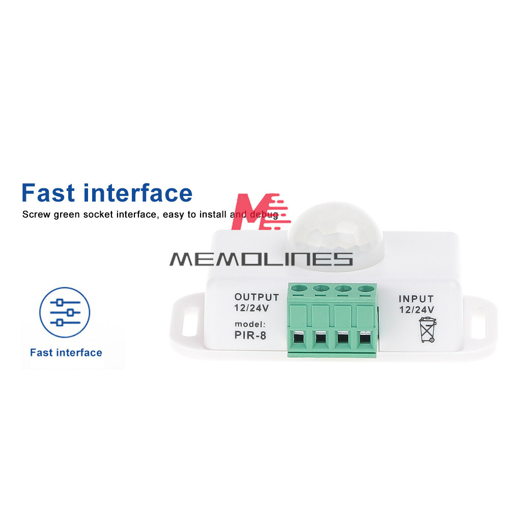 Automatic DC 12-24V 6A/8A infrared PIR Motion Sensor Switch For LED Strip Light