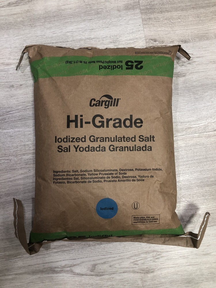 Hi-Grade Iodized Granulated Salt 25 Lb  - BULK