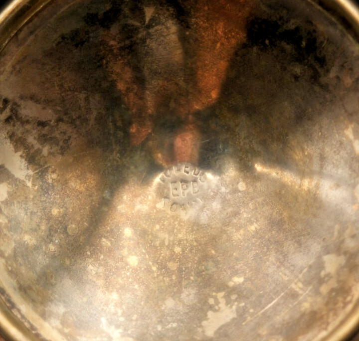 Vtg PAIR Valero EPB Silver Spain Gothic WEDDING GOBLETS Champagne Stem Cups