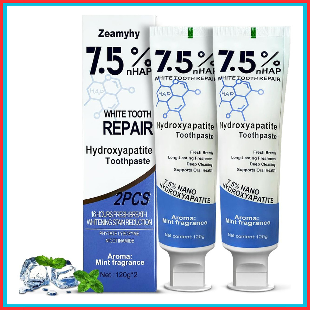 7.5% Hydroxyapatite Toothpaste for Advanced Enamel Protection, Appropriate for S