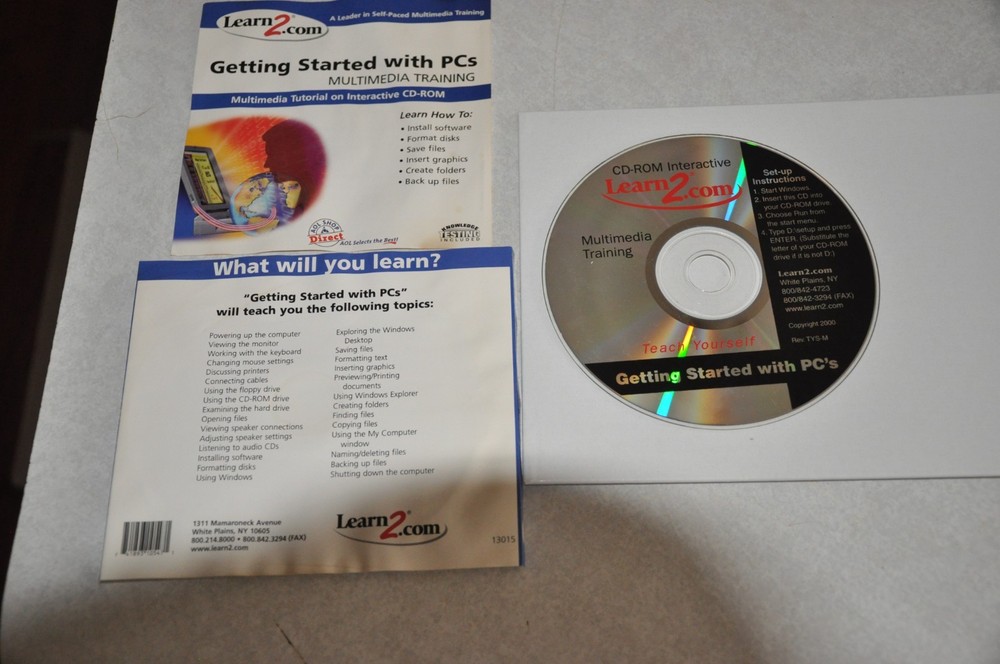 Getting Started w PCs~Multimedia Training~Learn2 PC Interactive CD-ROM No Case