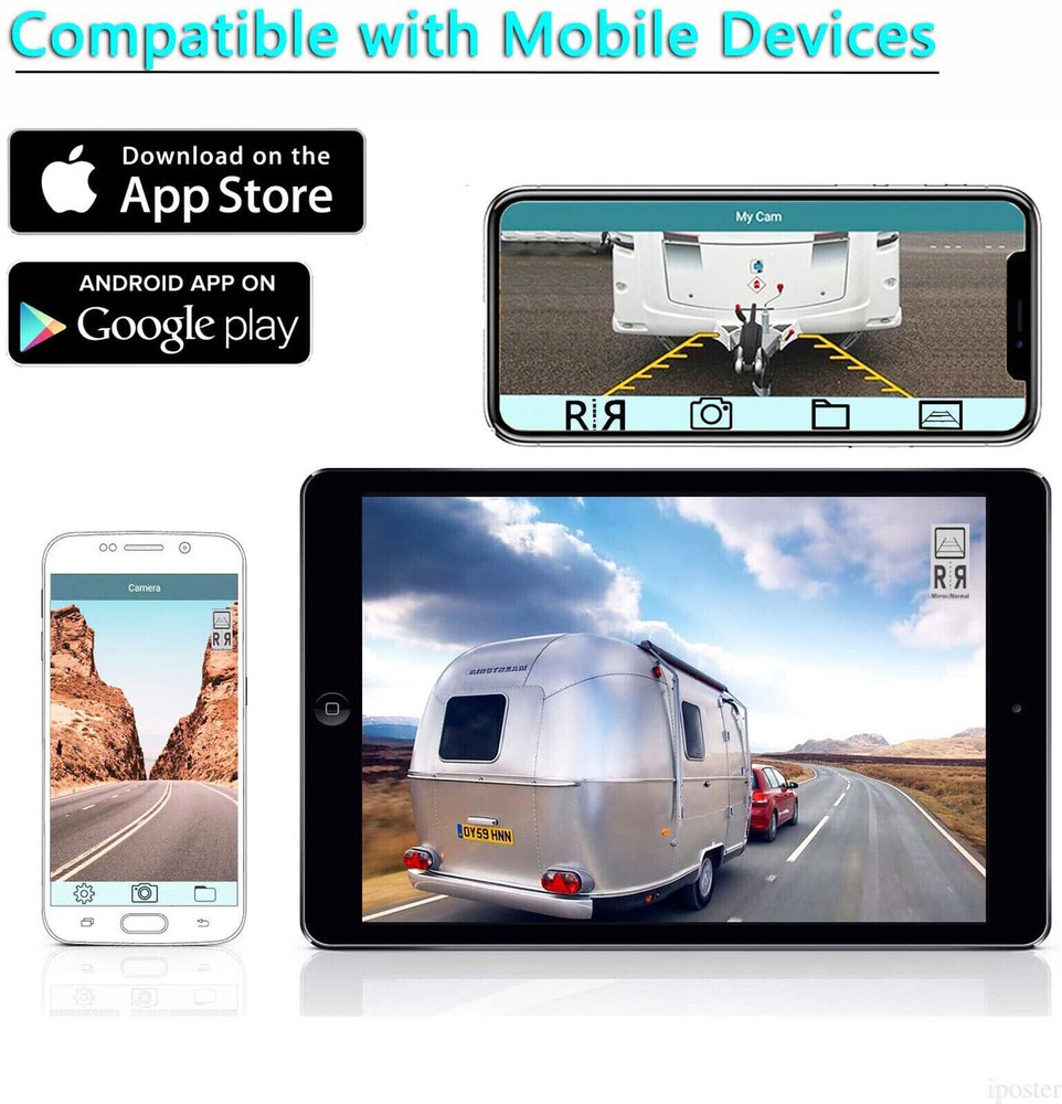 WiFi Backup Camera Magnetic Base Battery Powered Sonix App HD For iPhone/Android