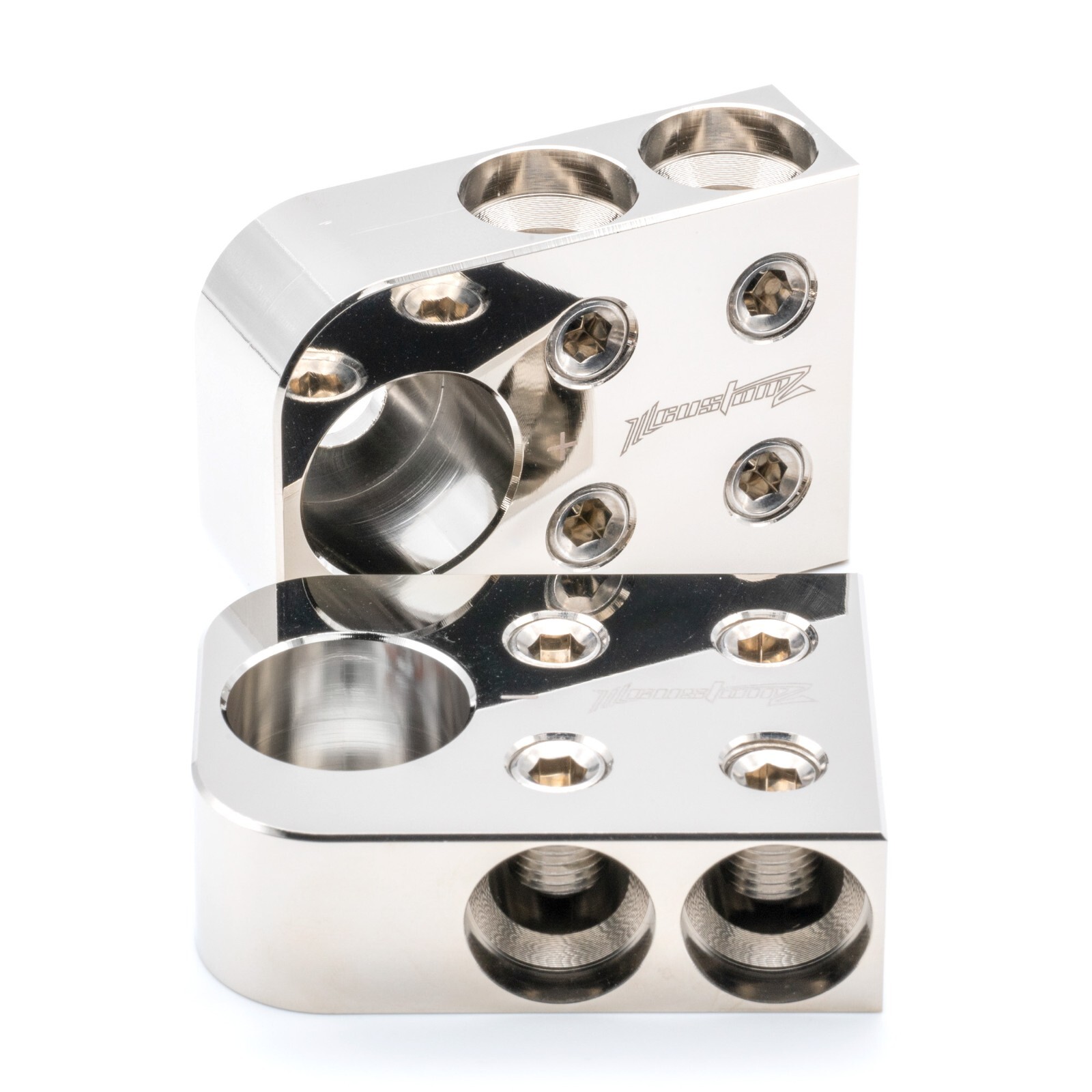 Pair ILL Customz Battery Terminals 0 Gauge 4 Input 1/0 AWG Bolt Down Ends