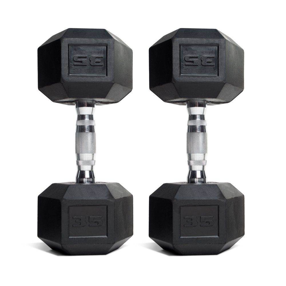CAP Barbell Rubber-Coated Hex Dumbbells, Set of 2