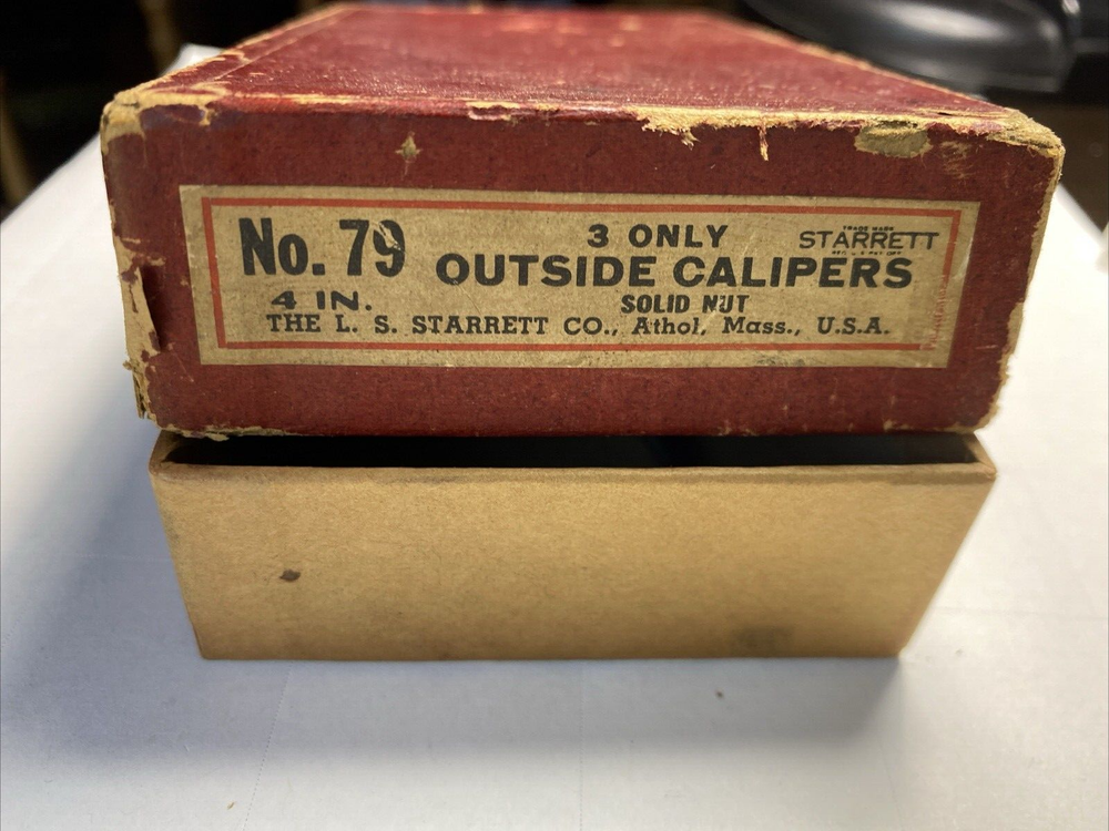 Starrett 4" Outside Spring Caliper Solid Nut No. 79 USA