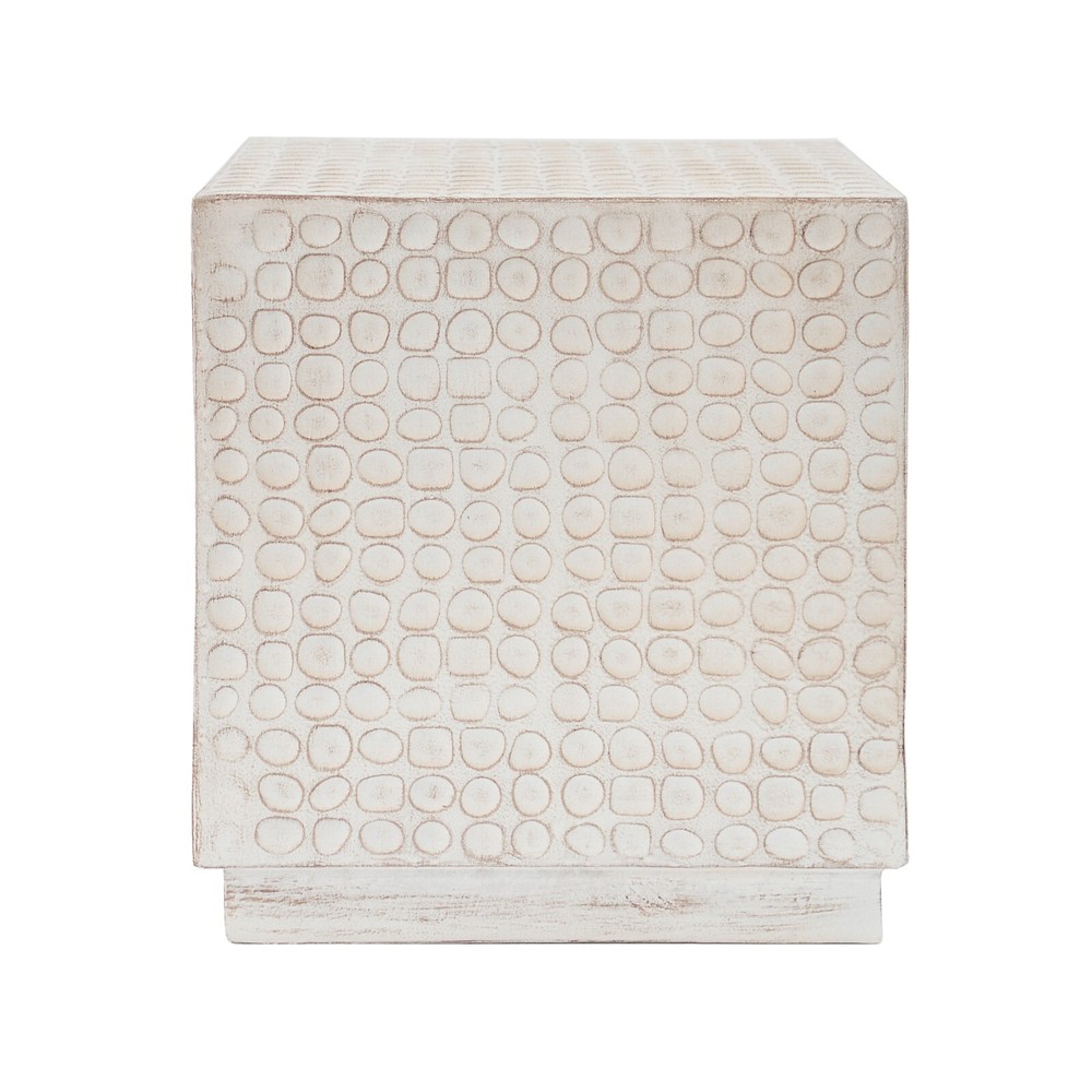 Modern Fluted Cube Side Table 15" MGO Coffee Table, Antique Brown