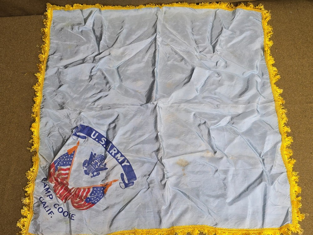 WWII US Army Sweetheart End Table Cloth from Camp Cooke CA