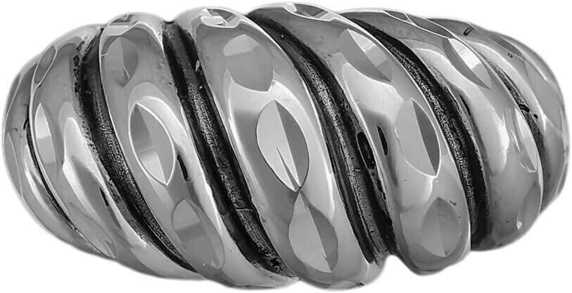 Size 4.5 - Diamond Cut Grooved Dome Ring