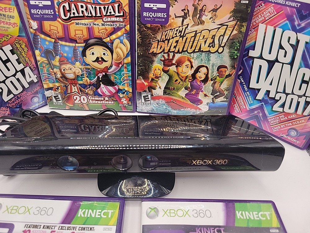 Microsoft Xbox 360 Kinect Sensor Bar + 6 Games Bundle FAST SHIP