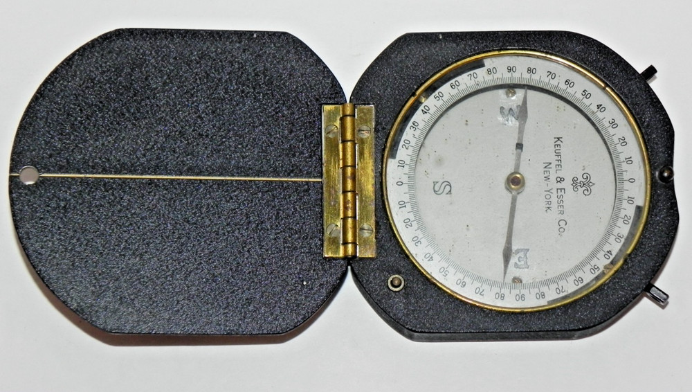 Vintage KEUFFEL & ESSER Forestry Compass - Working, Solid Metal & Free Ship!
