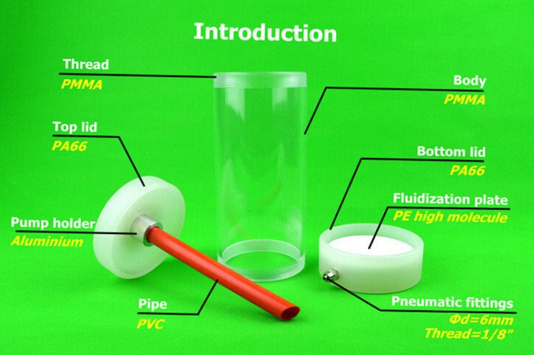Electrostatic Powder Coating System Fluidization Hopper Cup 1L and IG06 Pump New