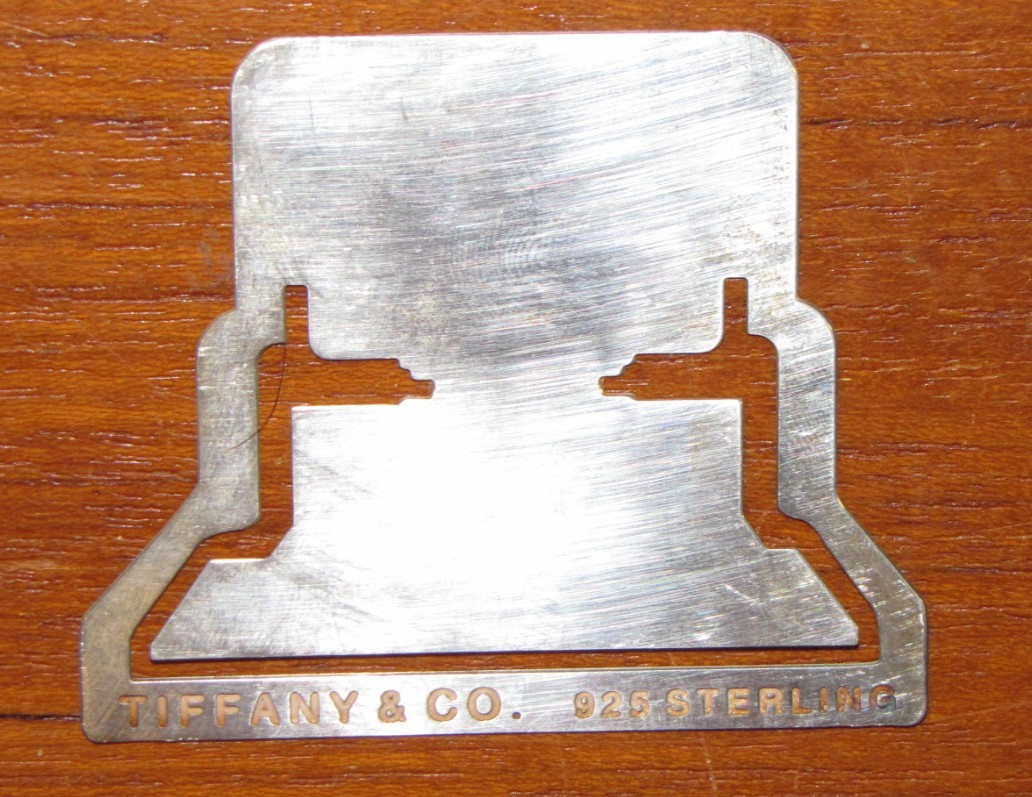 Tiffany & Company Sterling Silver 1990s Personal Computer Bookmark w/ Monogram