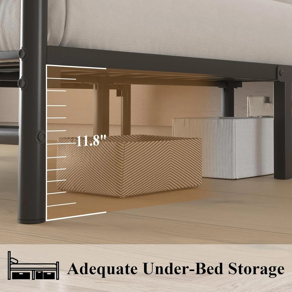 Full Size Bed Frame/Metal Platform Bed Frame with Butterfly Pattern Design