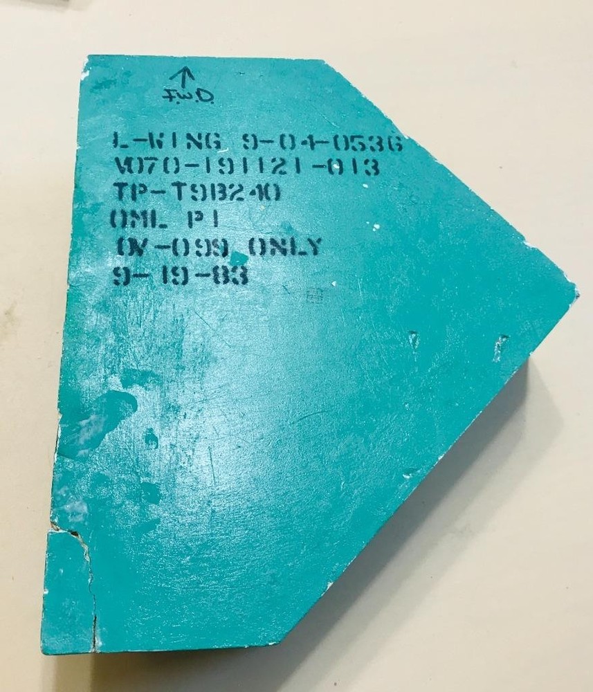 NASA Space Shuttle Fit Check Tile, Challenger OV 099 Only Left Wing Lower