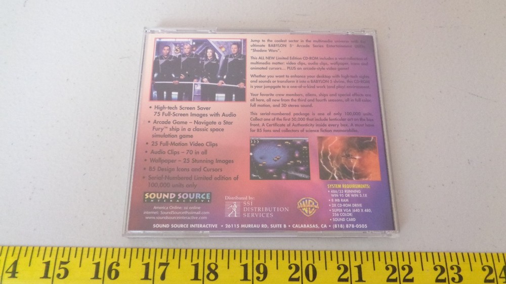 Babylon 5 Arcade Series Shadow Wars CD-ROM Computer Game Sound Source Interactiv