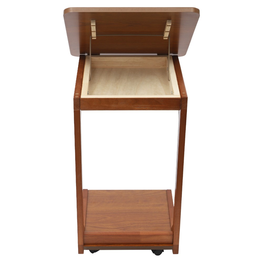 C-shaped Table Couch Table Sofa Bed Side Table W/ Wheels 40*40*63cm 0-40° Angle