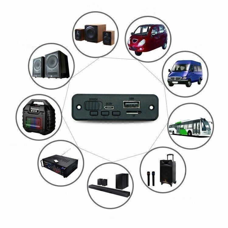 5V Amplifier Bluetooth 5.0 Car MP3 Player Decoder Board Wireless FM Radio Module