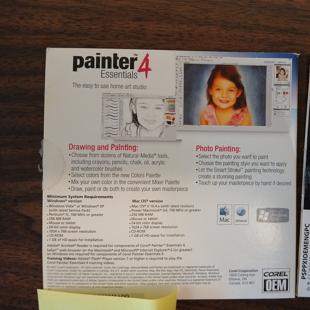 Corel Paint Shop Pro XI + Painter Essentials 4 Software Bundle Install Discs