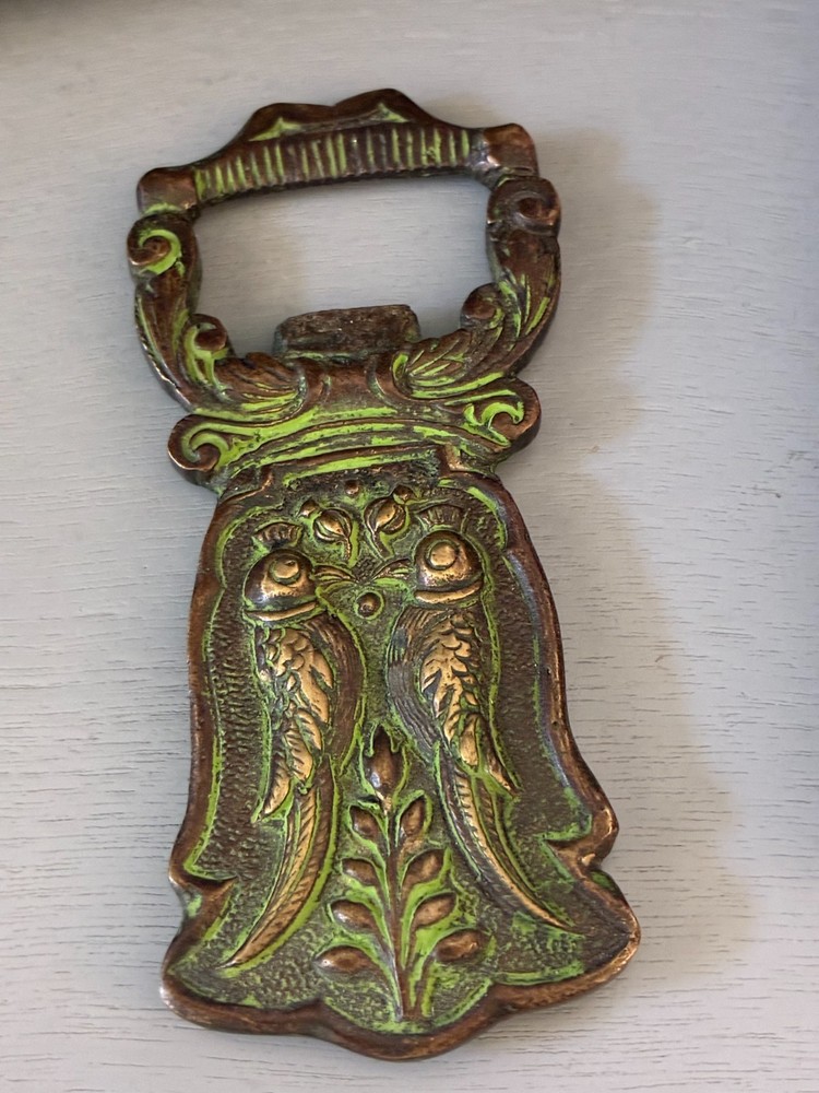 Vintage Solid Brass Bird Design Handle Bottle Opener 3 1/2"