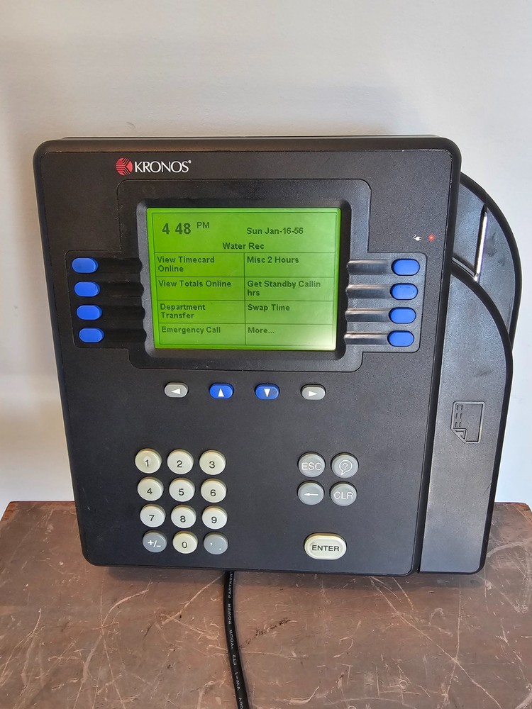 Kronos System 4500 Ethernet Time Clock (8602800-501) Working
