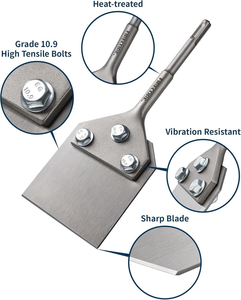 4" SDS-Plus Floor Scraper Chisel - Alloy Steel Bit for Tile & Thin-set Removal