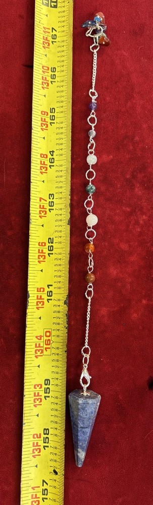 Dumortierite pendulum with Detachable Chakra Chain