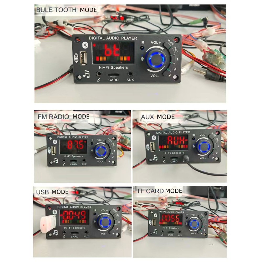 DC7-25V MP3 Decoder Board 2*50W Bluetooth Amplifier Car Audio Player FM Radio TF