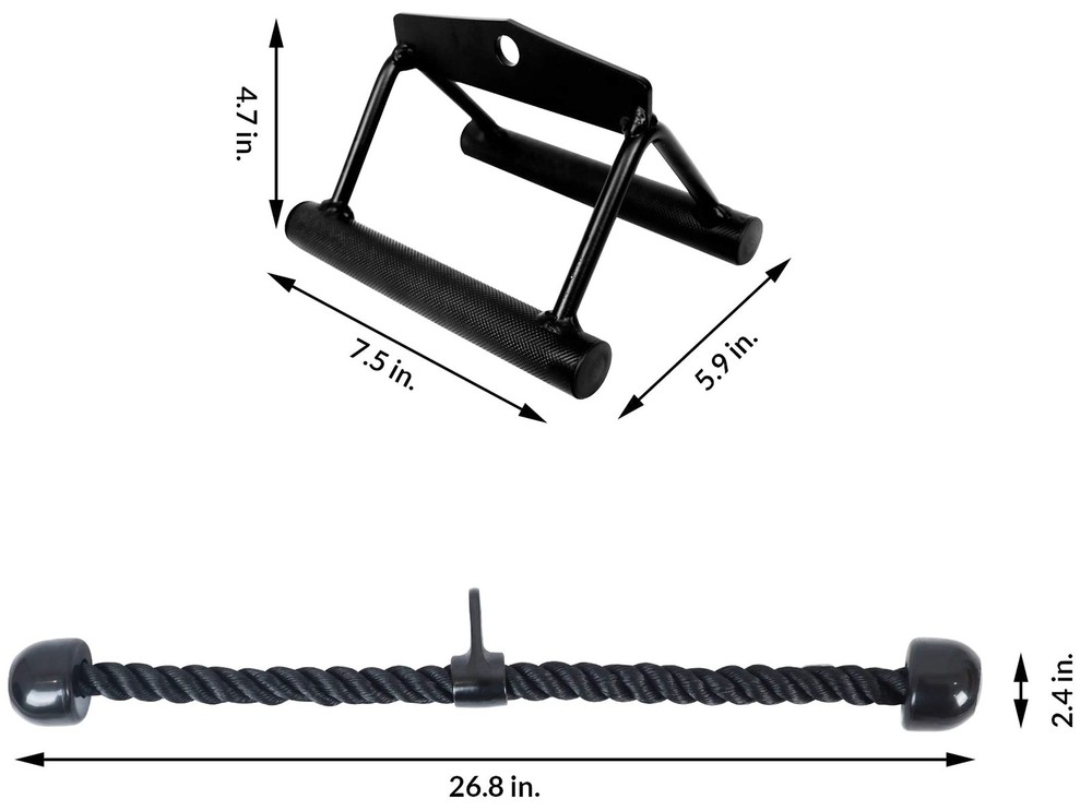 Tricep Press Down Cable Attachment, LAT Pulldown Attachment, Weight Machine A...