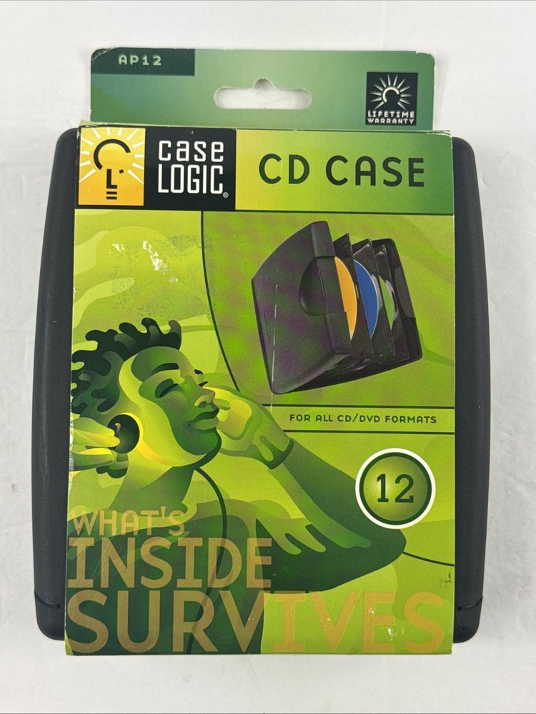 Case Logic AP12 CD/DVD Case. Snap Closure - Sleeves - Holds 12 - READ