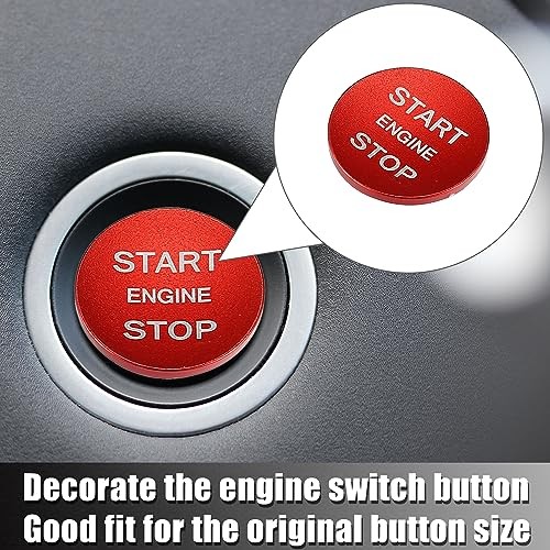 Engine Start Stop Button Cover One Click Push Start Button Trim Sticker Red