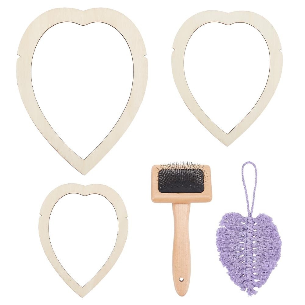 4Pcs Macrame Supplies Set Wooden Macrame Leaf Template Macrame Cutting Moulds...
