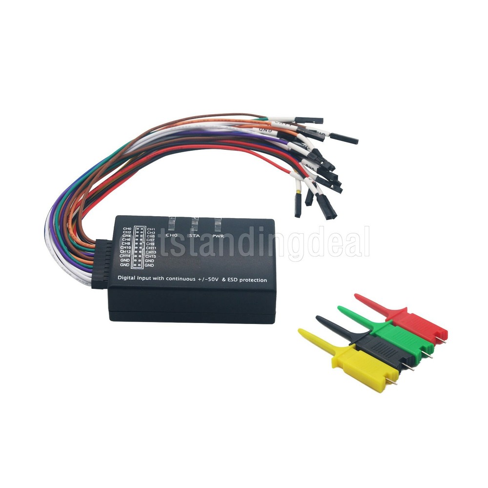 USB Logic Analyzer 100M Max Sample Rate 16CH Version 1.1.34 USA