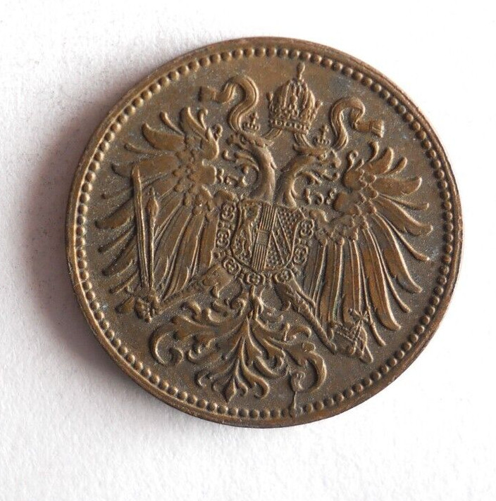 1907 AUSTRIA 2 HELLER - Great Coin - FREE SHIP - Bin #178