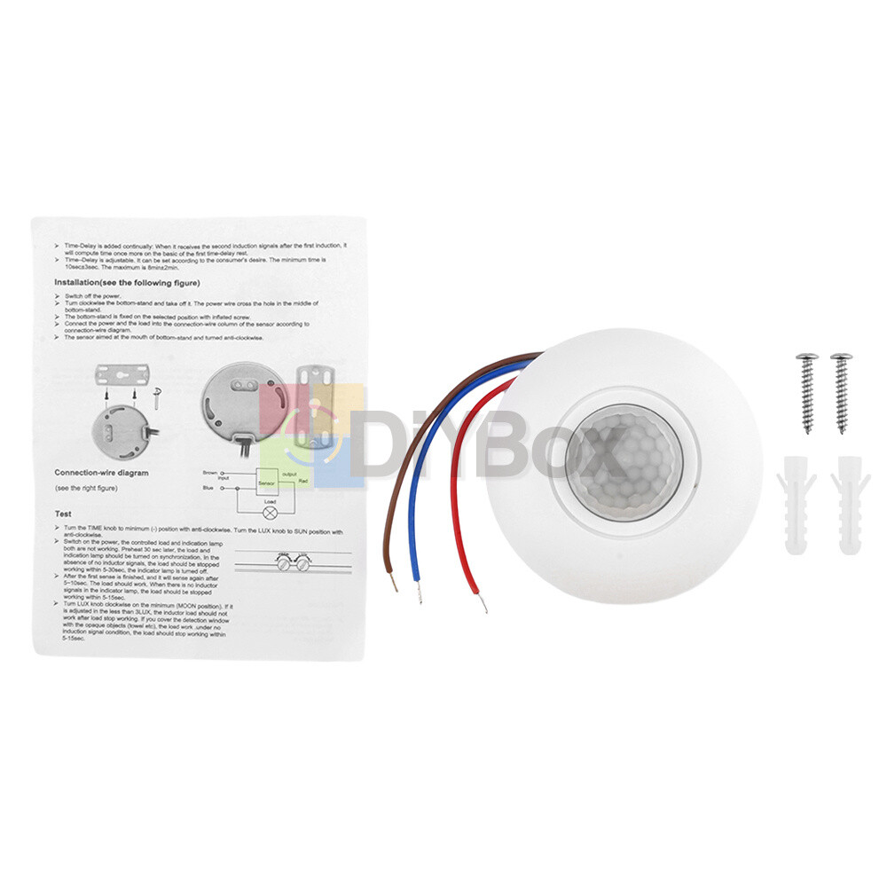 AC85-265V Smart Human Infrared Sensor Switch PIR Motion Ceiling Sensor Switch