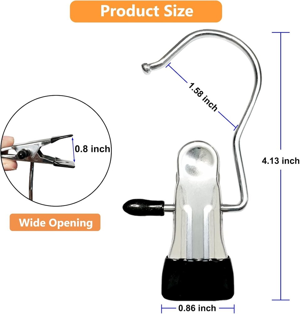 Boot Hangers for Closet, 100 Pack Hanging Clips Hook Clothes 100 Pack, Silver