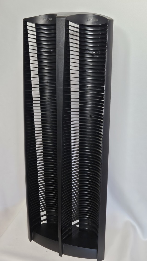Laserline 140 CD Storage Tower Dual Column Double Rack Stand BlackPlastic Holder