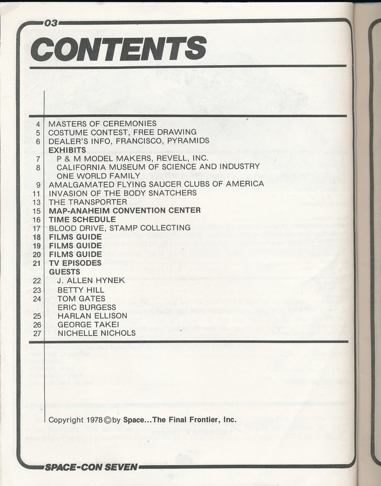 Space-Con Program Book Seven May 28-29, 1978 Sci-Fi Convention Vintage 1970s !!!