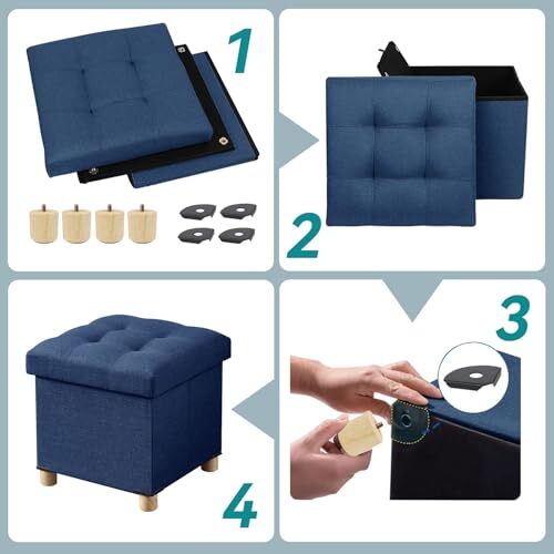 Small Ottoman with Storage, Small Storage Ottoman, Folding Storage Ottoman