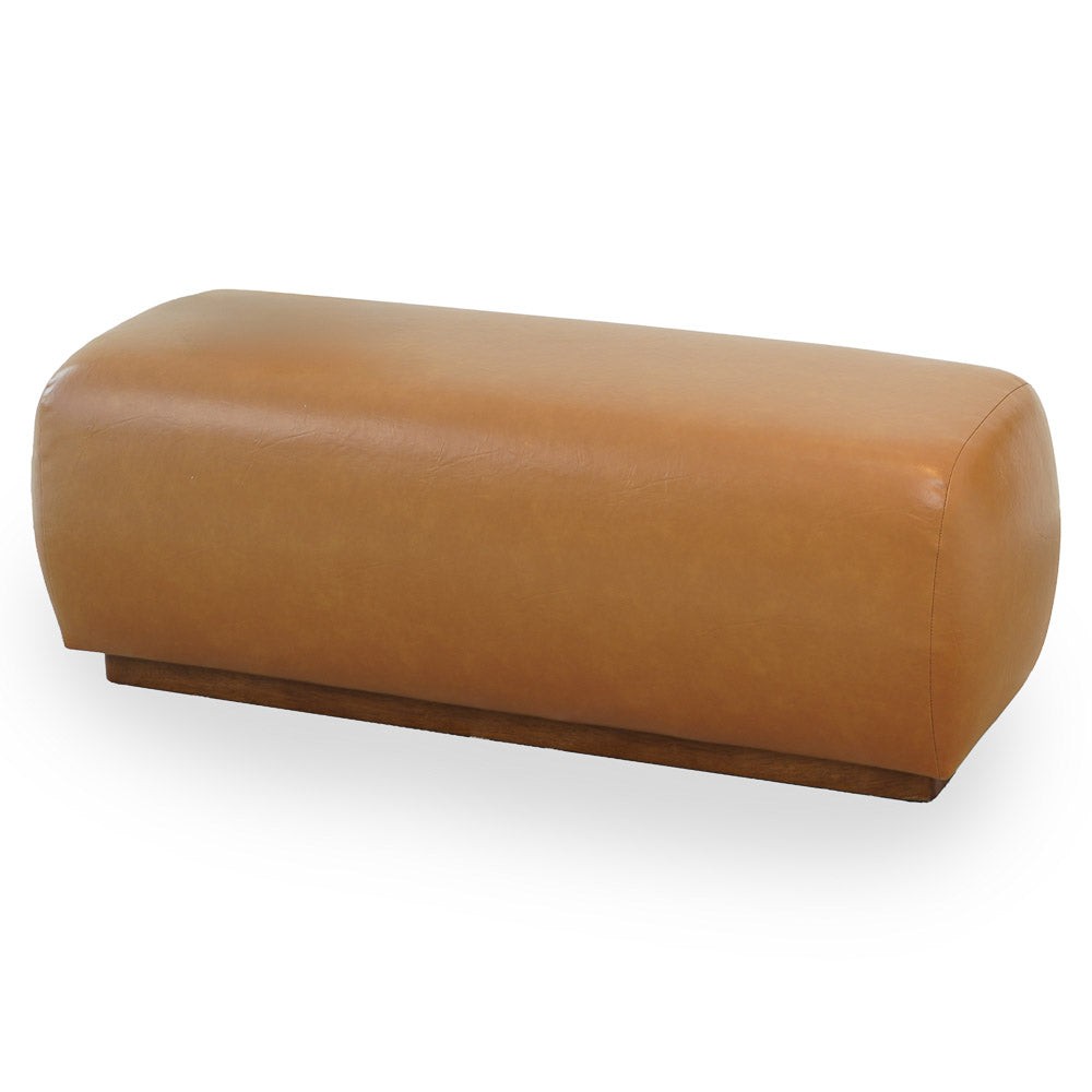 Kelvin Vegan Tan Leather Bench