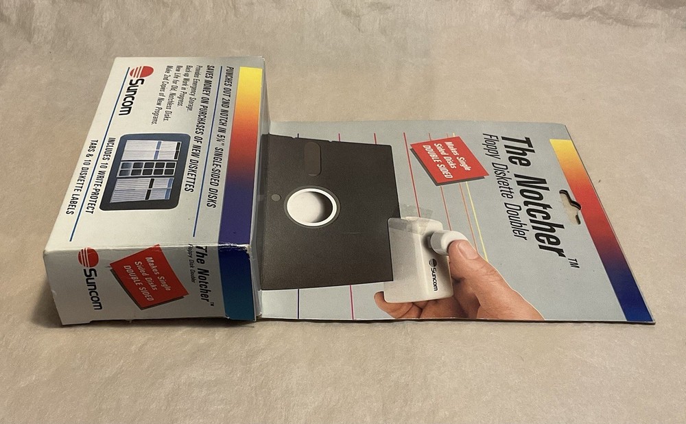 Vintage Suncom 5 1/4” Floppy Disk Notcher