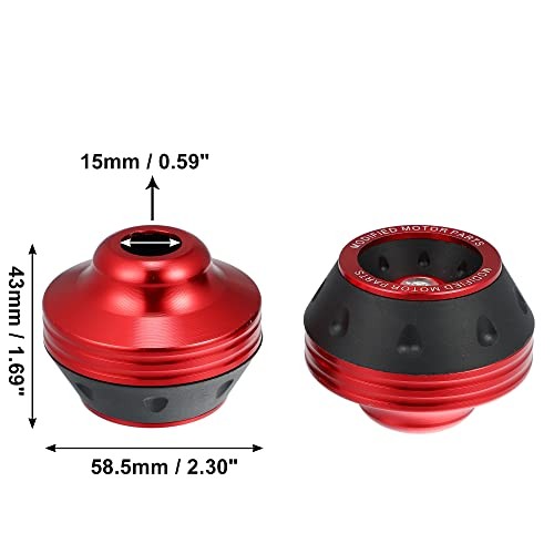 Pair Motorcycle Wheel Front Fork Frame Sliders Falling Protection Universal Red