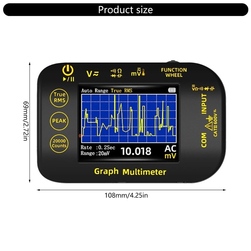 Multimeter Temperature Resistance Voltage Continuity Multitester High Precisions