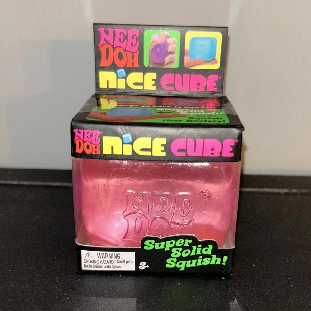 NEW Nee Doh Nice Cube Super Solid Squish Pink Toy, FAST SHIPPING! TL