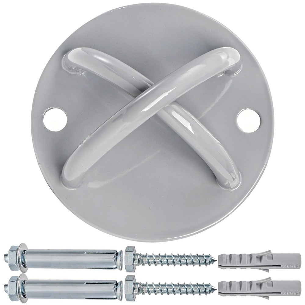 Faswin Wall Mount Bracket for Suspension Straps, Ceiling Anchor X Silver