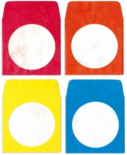 200-Pak Assorted Colored TYVEK CD/DVD Sleeves with Window & Flap!