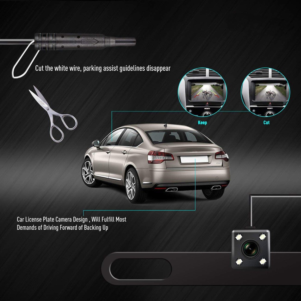 Rear View Camera Backup License Plate Night Vision for BOSS BVCP9700A